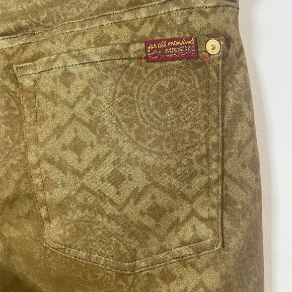 7 For All Mankind Women's Gold 28 Cropped Skinny Ankle Jeans - Picture 10 of 15